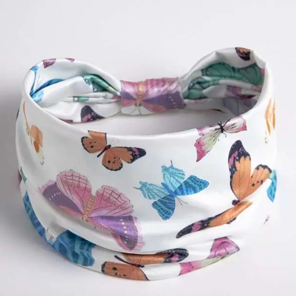 Multi Butterfly Retro Stylish Boho Headband Bohemian Style Wide Hair Band